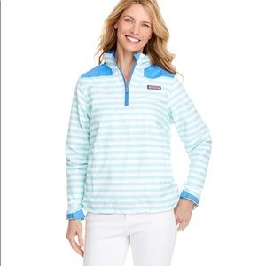 Vineyard Vines Women’s Blue Striped Shep Shirt Windbreaker Rain coat Size Medium